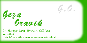geza oravik business card